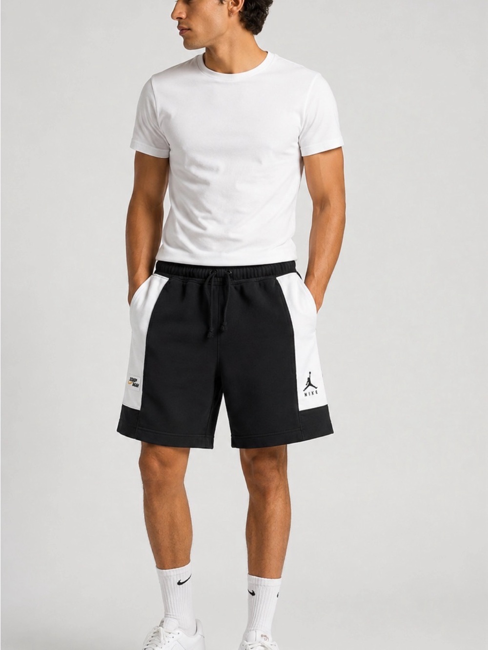 Jordan Black and White Colorblock Athletic Shorts